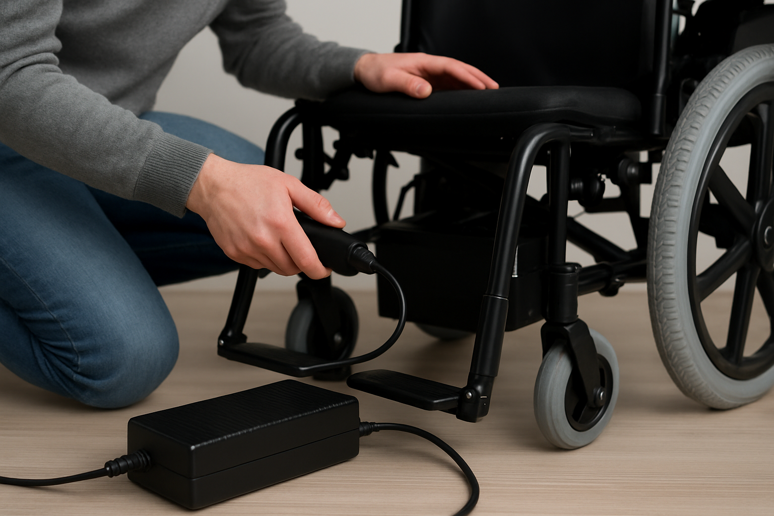 Illustration for Choosing the Right Charger and Mobility Solution with Go Wheelchairs related to wheelchair battery charger and maintenance
