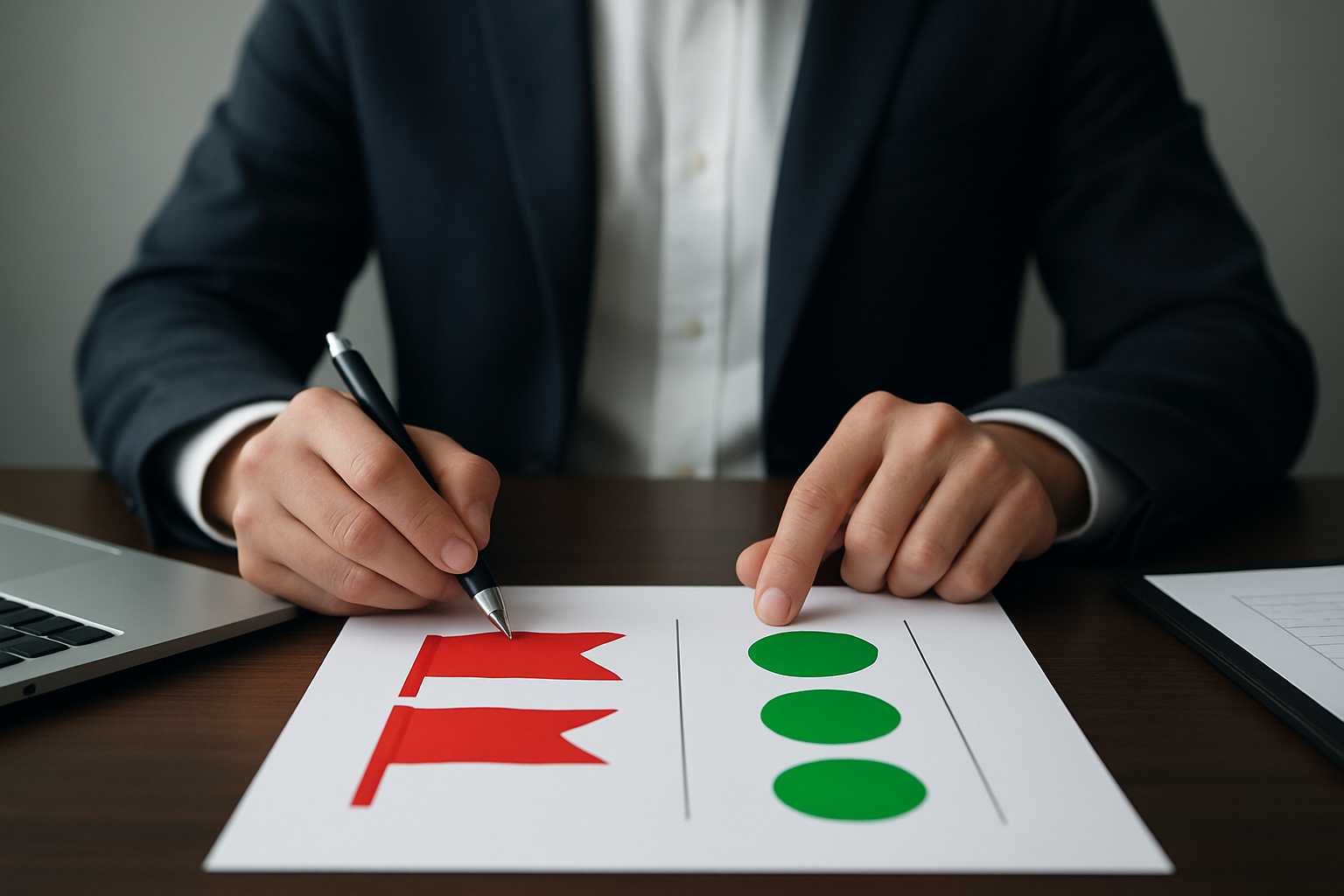 Illustration for Executive Scorecard: Red Flags vs Green Lights related to seo firms