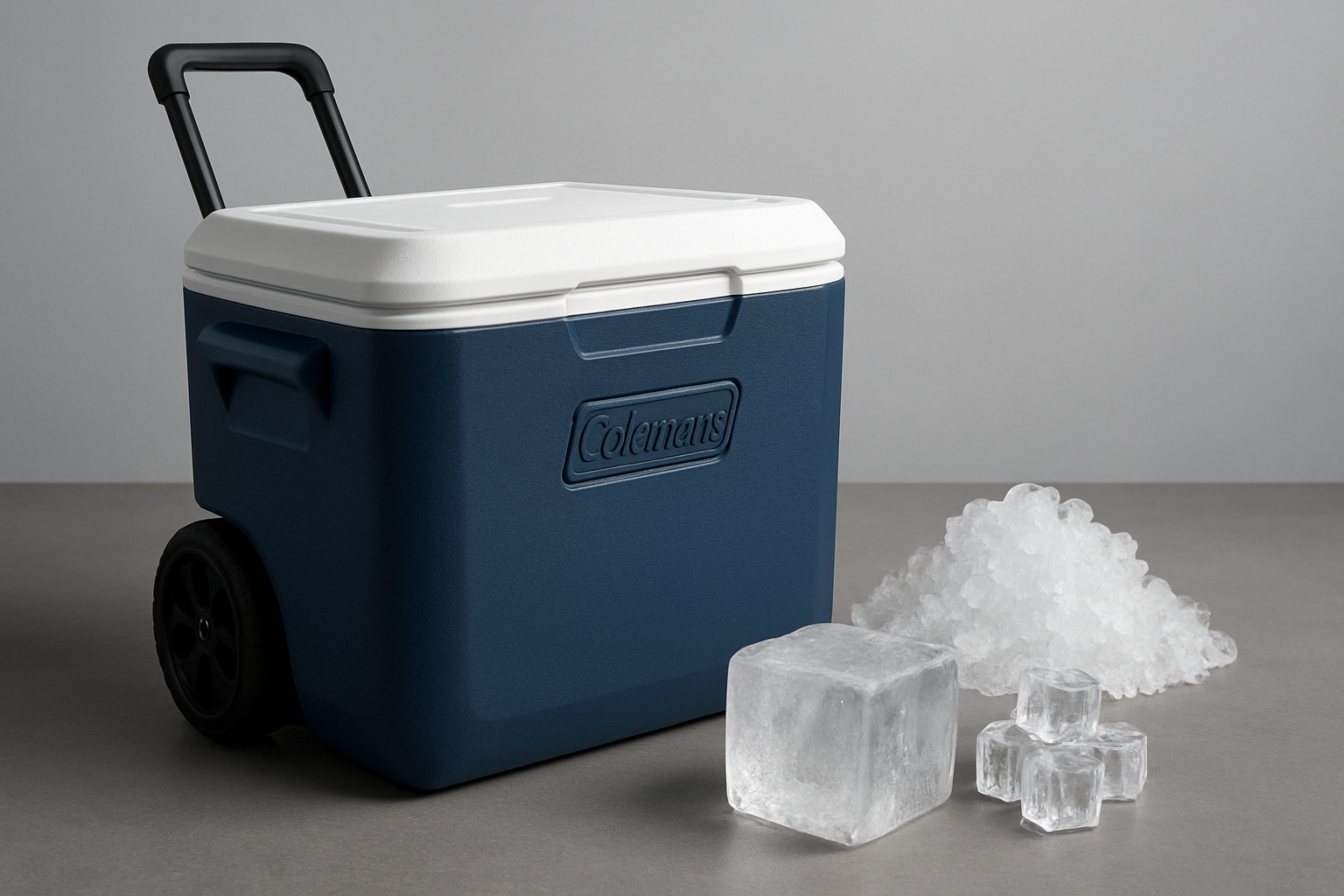 Illustration for Ice Types and Ratios: Block, Cube, and Alternatives related to coleman wheeled insulated marine cooler
