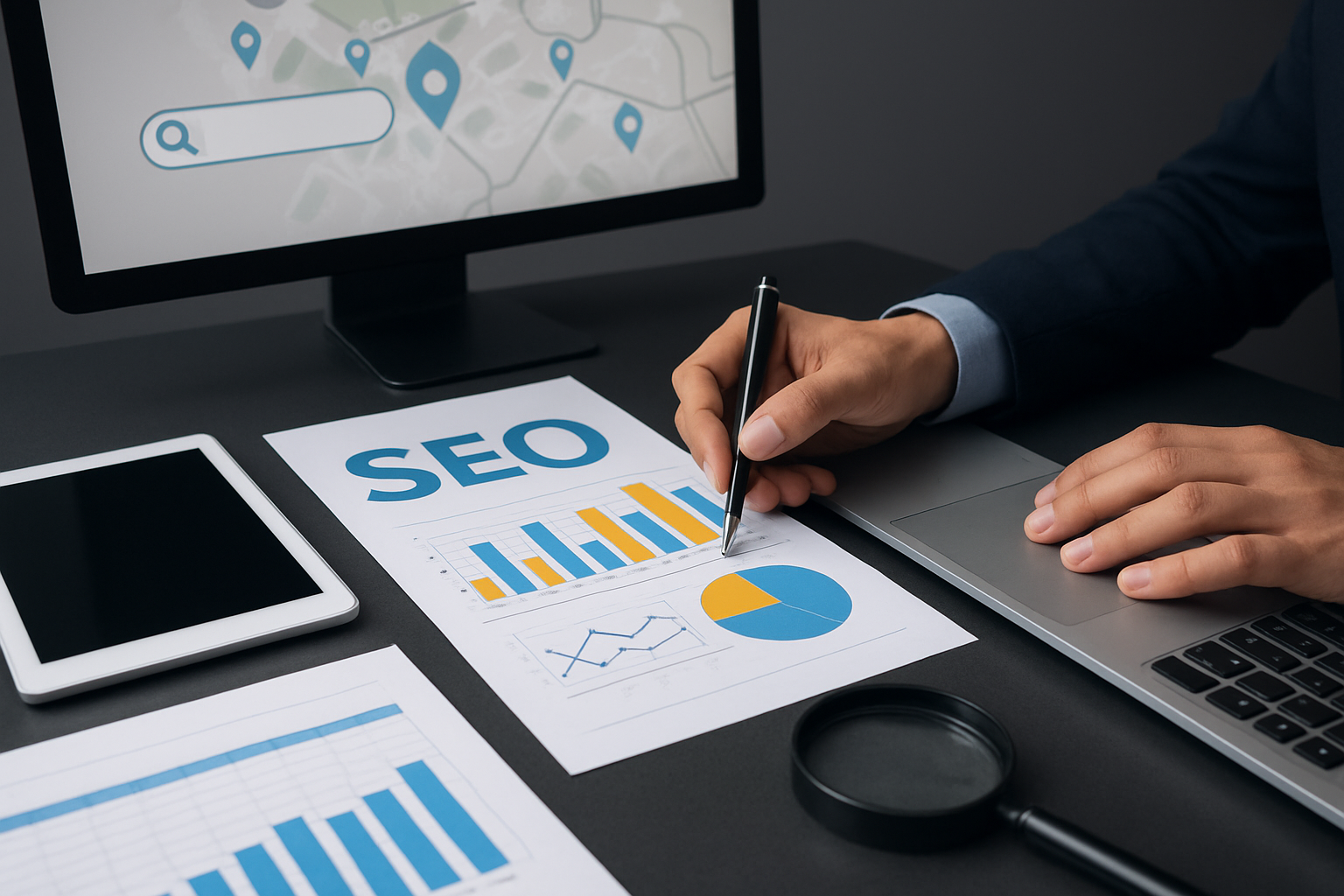 Illustration for National & Local SEO [Search Engine Optimization] Synergy: Make Data Work by Location related to keyword keyword tool