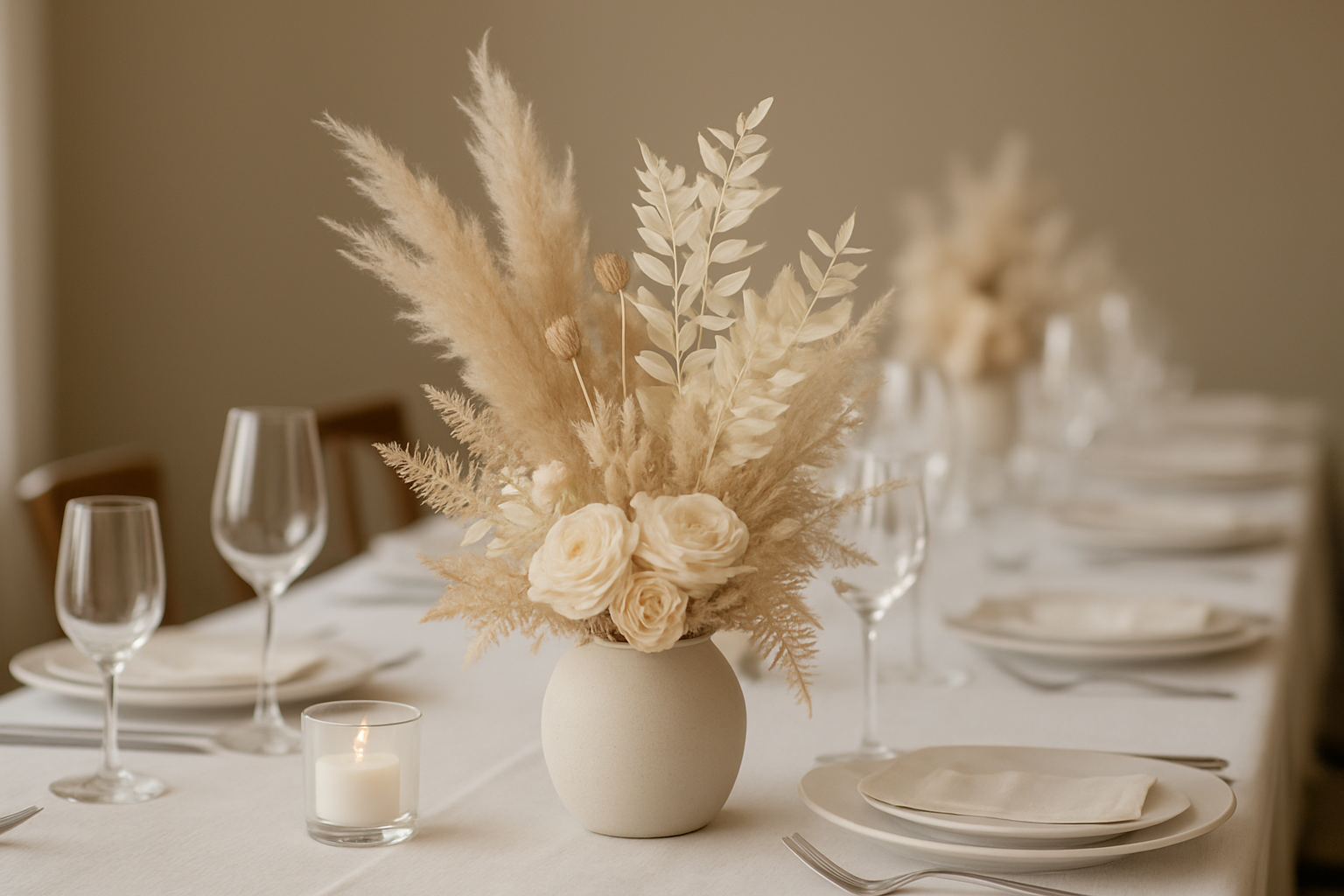Illustration for 6 Dried and Preserved Centrepieces That Wow on a Budget related to bridal table centrepieces perth