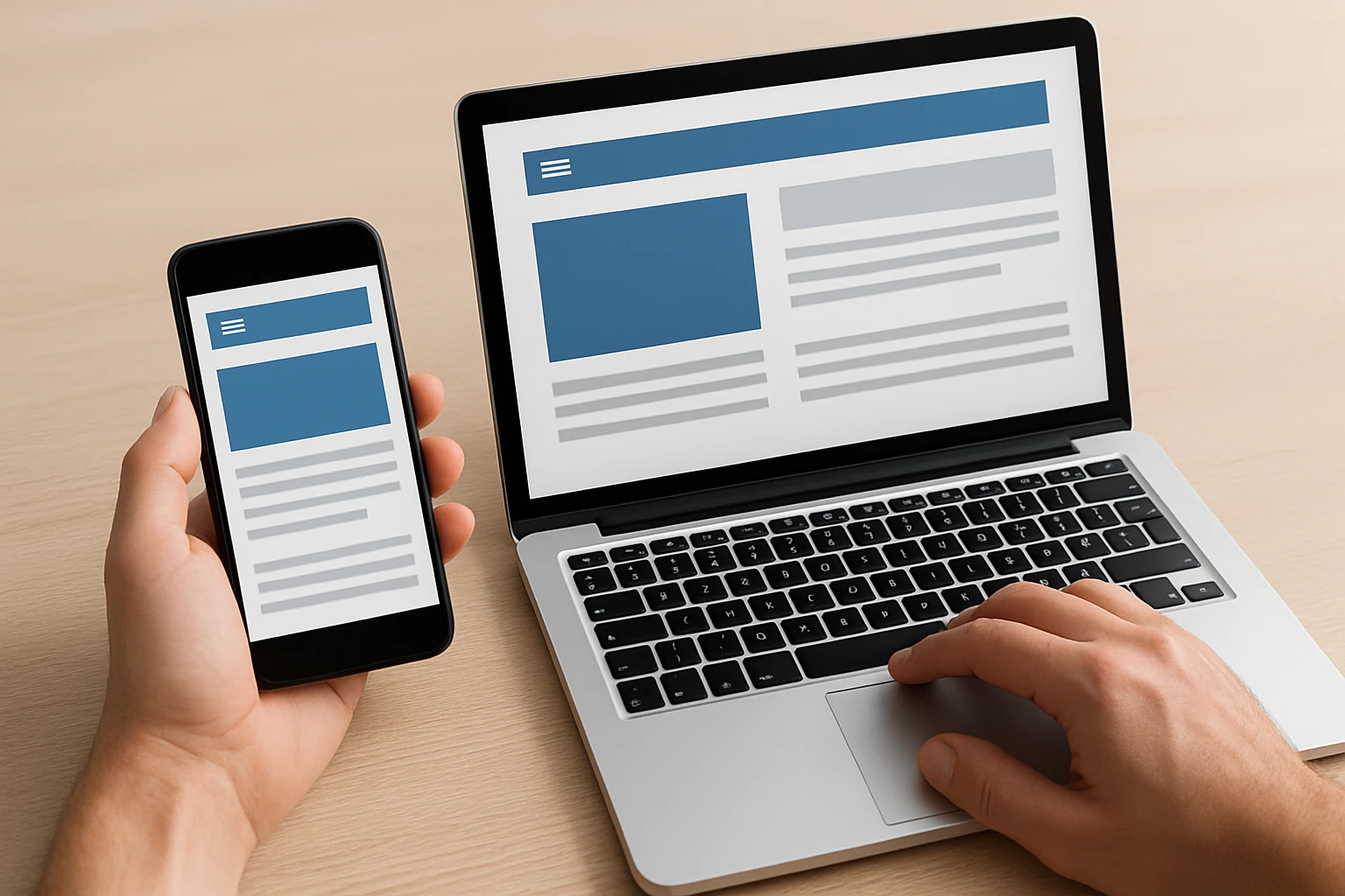 Side-by-Side Comparison Table - mobile first vs responsive web design guide