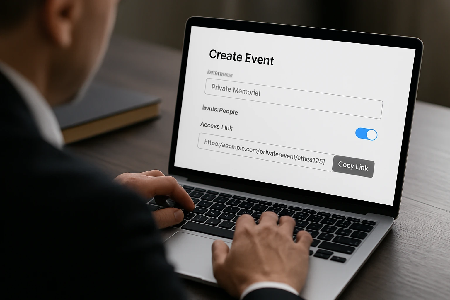 Step 2: Create the Event and Lock Down the Access Link - private link live streaming for funerals guide