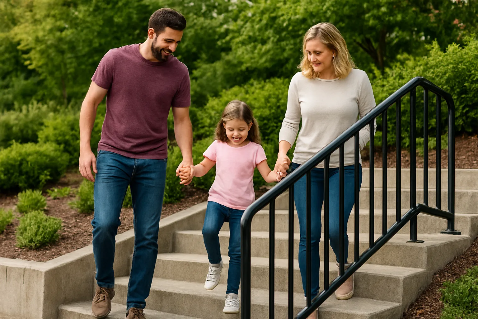 Step 2: Match the Railing to the People Who Will Use It - outdoor railings for concrete steps guide