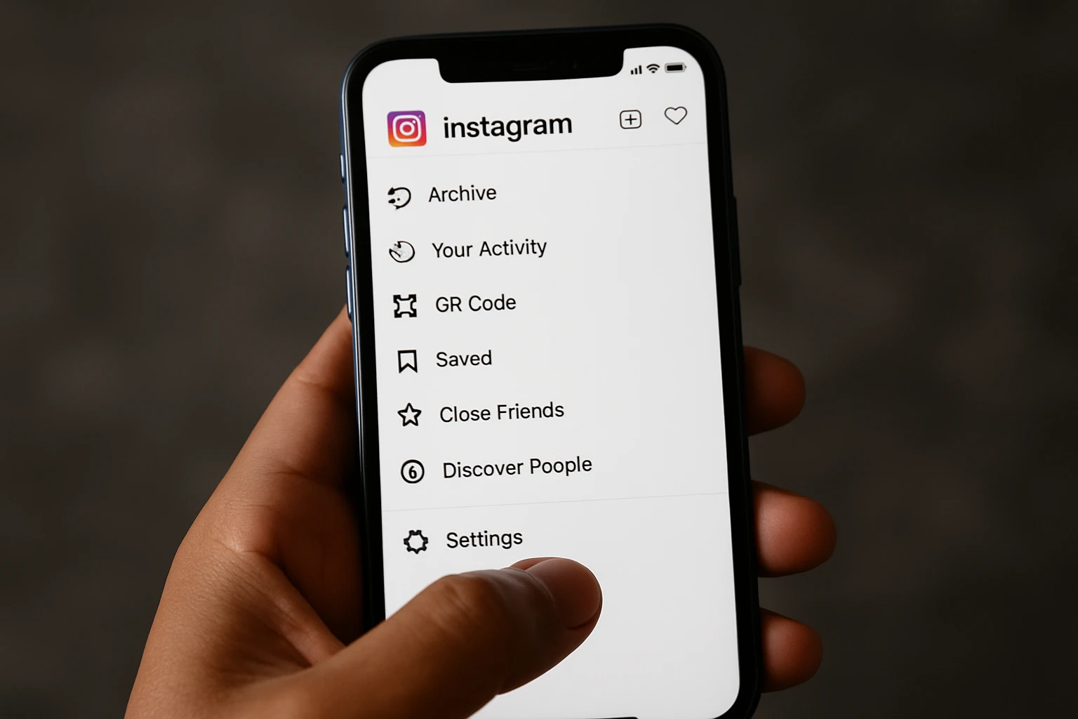 Step 2: Open the Settings and Privacy Menu - how to turn off online visibility on instagram guide