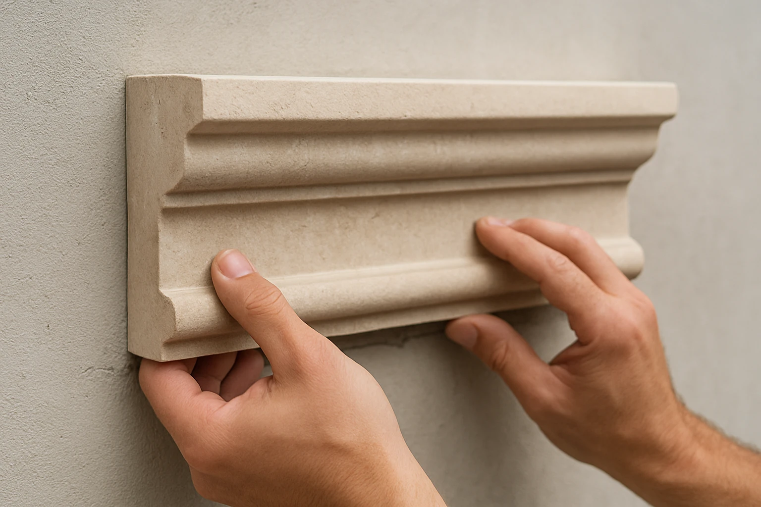 Step 4: Install the Molding with Even Lines and Strong Support - Stone Moldings guide