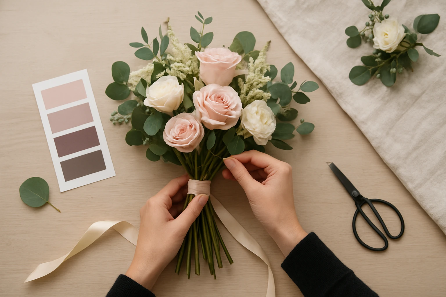 Step 4: Lock Your Colour Palette and Textures - can you customise wedding bouquets in perth guide