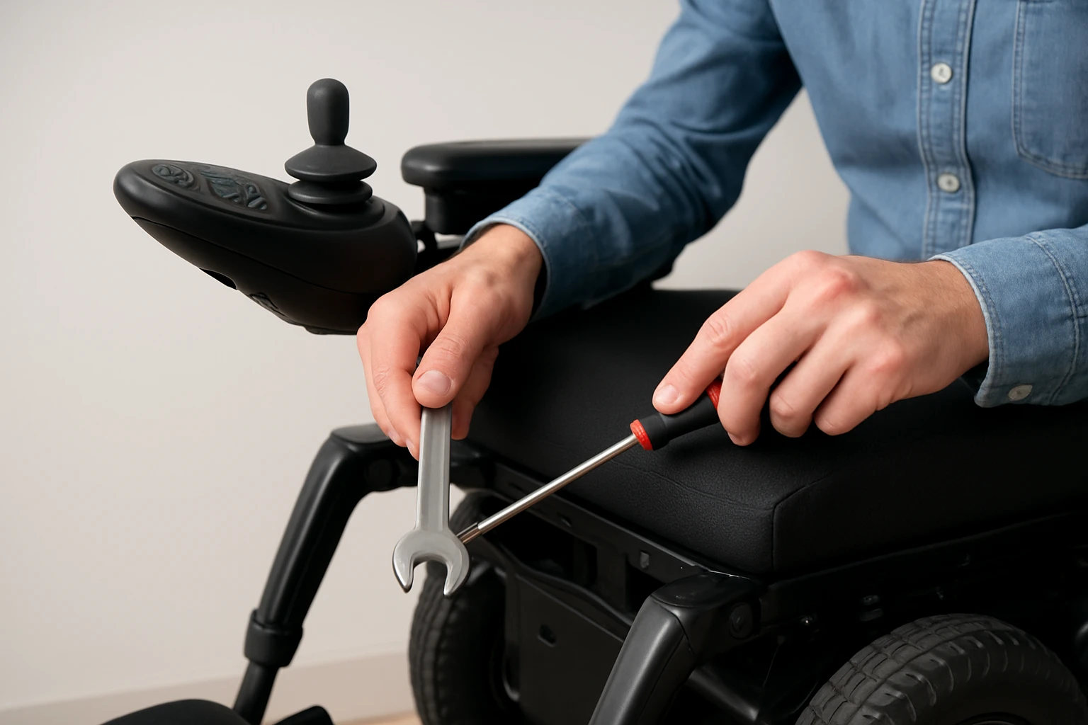 Step 8: Set Up Maintenance, Spares, and Safety Checks - joystick-controlled power wheelchair guide