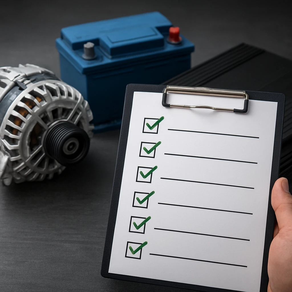 Validation Checklist - alternator upgrade for car audio, lithium banks for car audio, power delivery, voltage stability,...