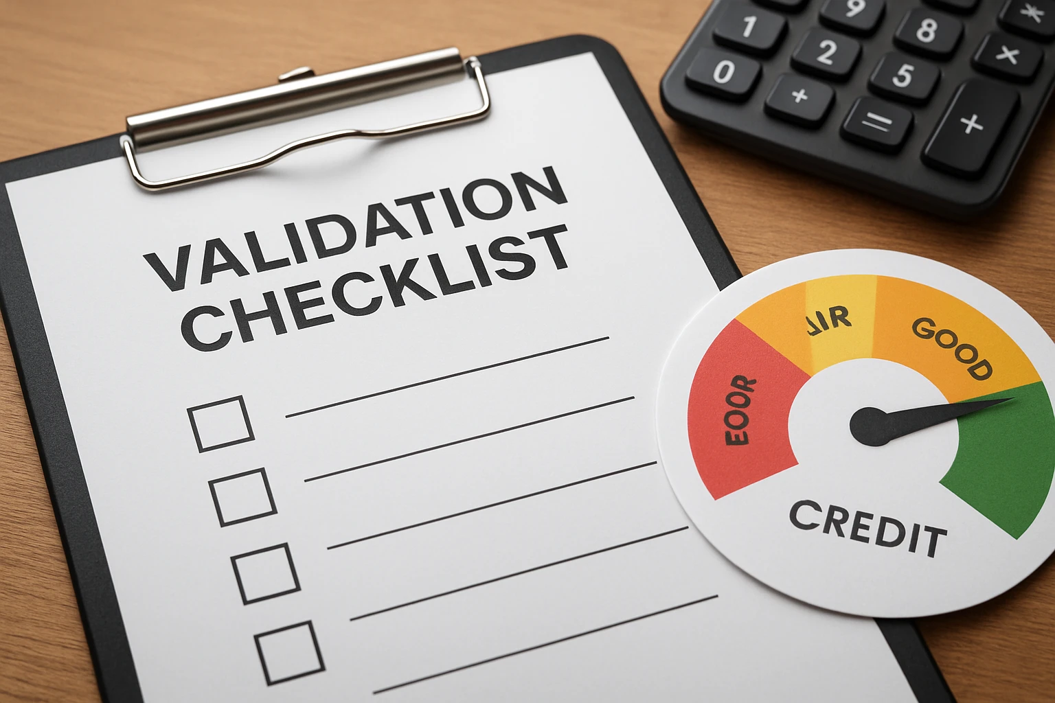 Validation checklist - credit score basics guide